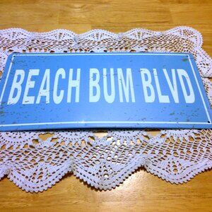 Beach Theme decor, Beach Bum Blvd Metal Sign, NWOT